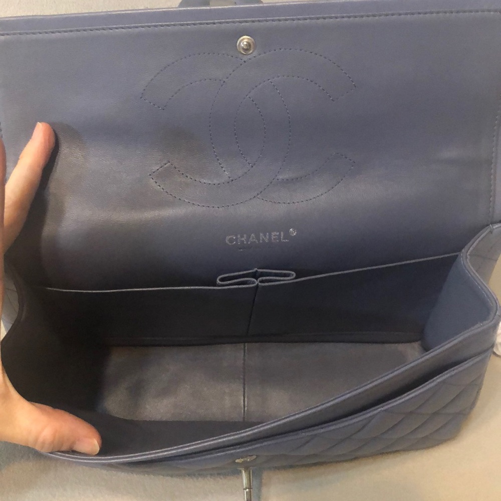 Chanel Classic Jumbo Lambskin grey Double Flap Bag - Picture 7 of 8